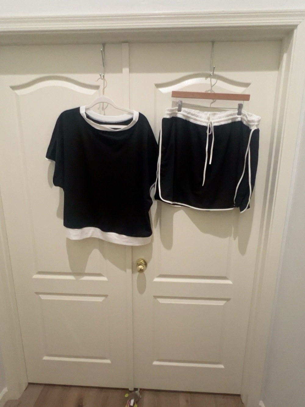Black & White 2 Piece Skirt & Top Set Plus Size 4XL Fits 2X